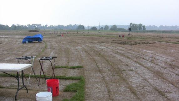 The rains left the field muddy