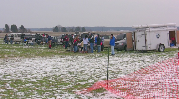 Enthusiasts braving the frigid weather to fly rockets