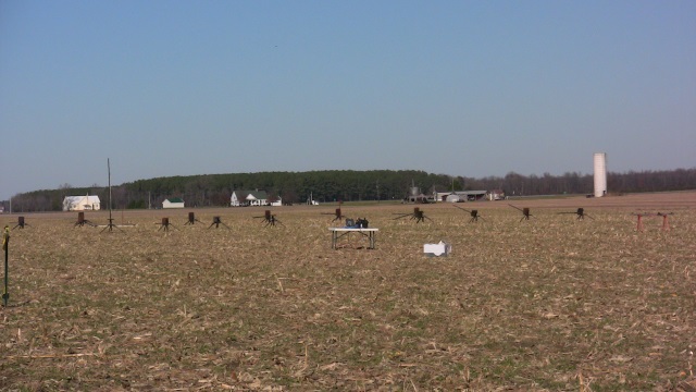 The lonely field with only
        one pad set up to launch the few rockets
